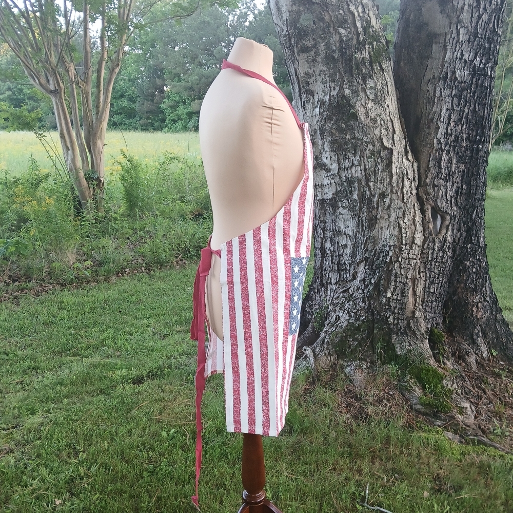 Ralph Lauren 100% Cotton Patriotic American Flag Apron, Unisex - Picture 3 of 8